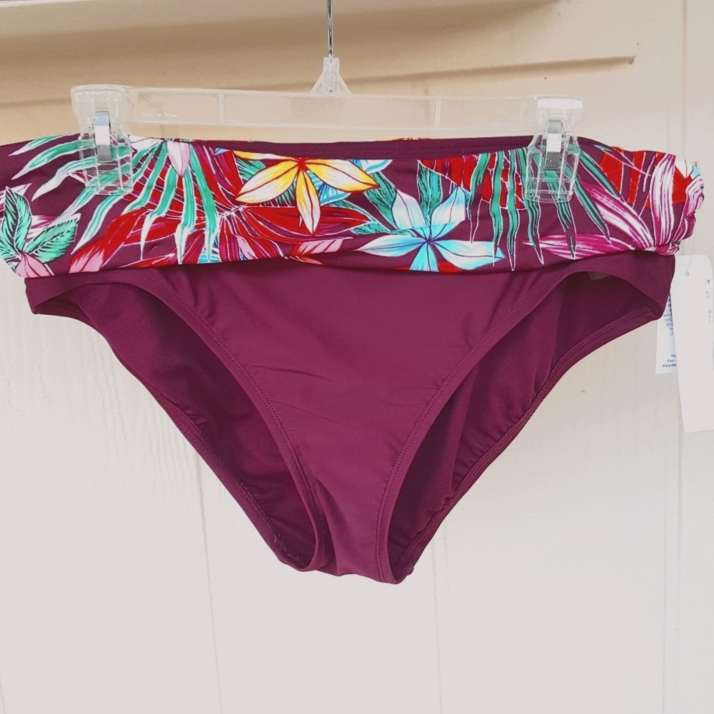 🔥3/$25🔥SALE🔥14 NEW W TAGS TROPICAL PURPLE MAROON AURORA SWIM TANKINI BOTTOMS